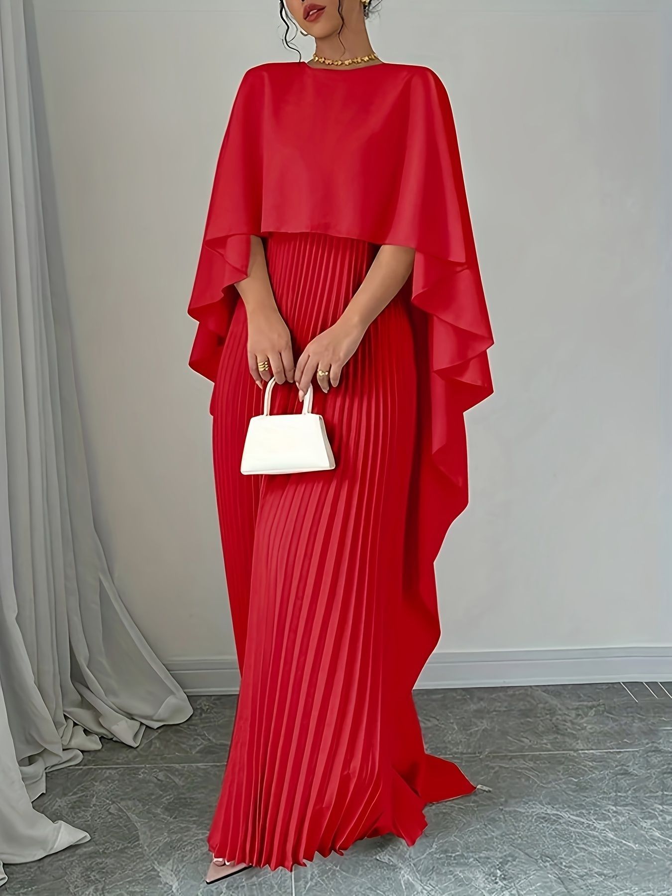 Women's Loose Batwing Sleeve Dress Fashion Casual Mid-Length Summer Dresses
