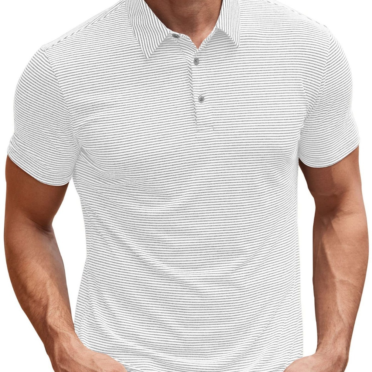 Contrast Color Striped Short Sleeve Men's Summer Loose Lapels