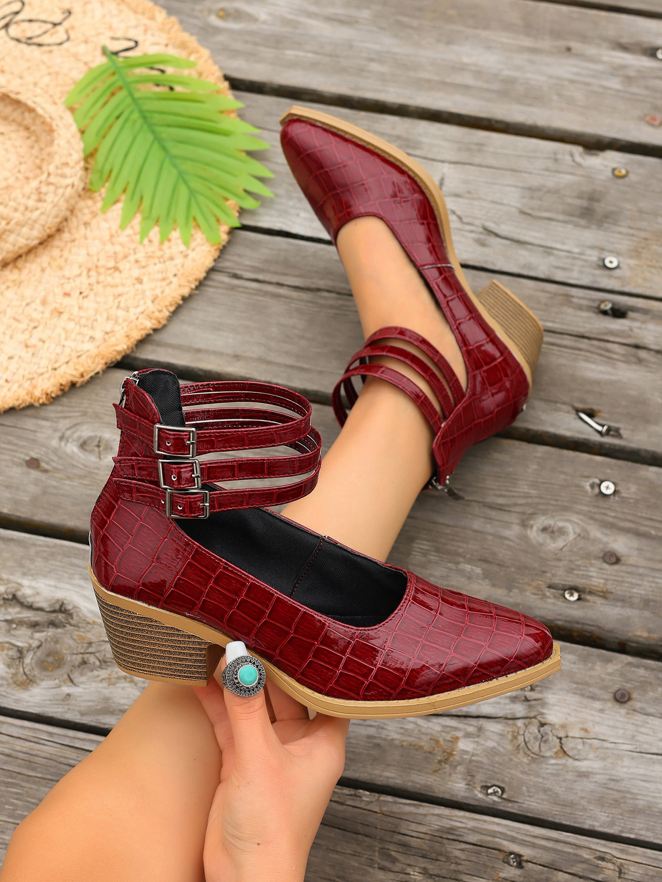 Women's Fashion Plus-Size Zipper High-Heel Pumps