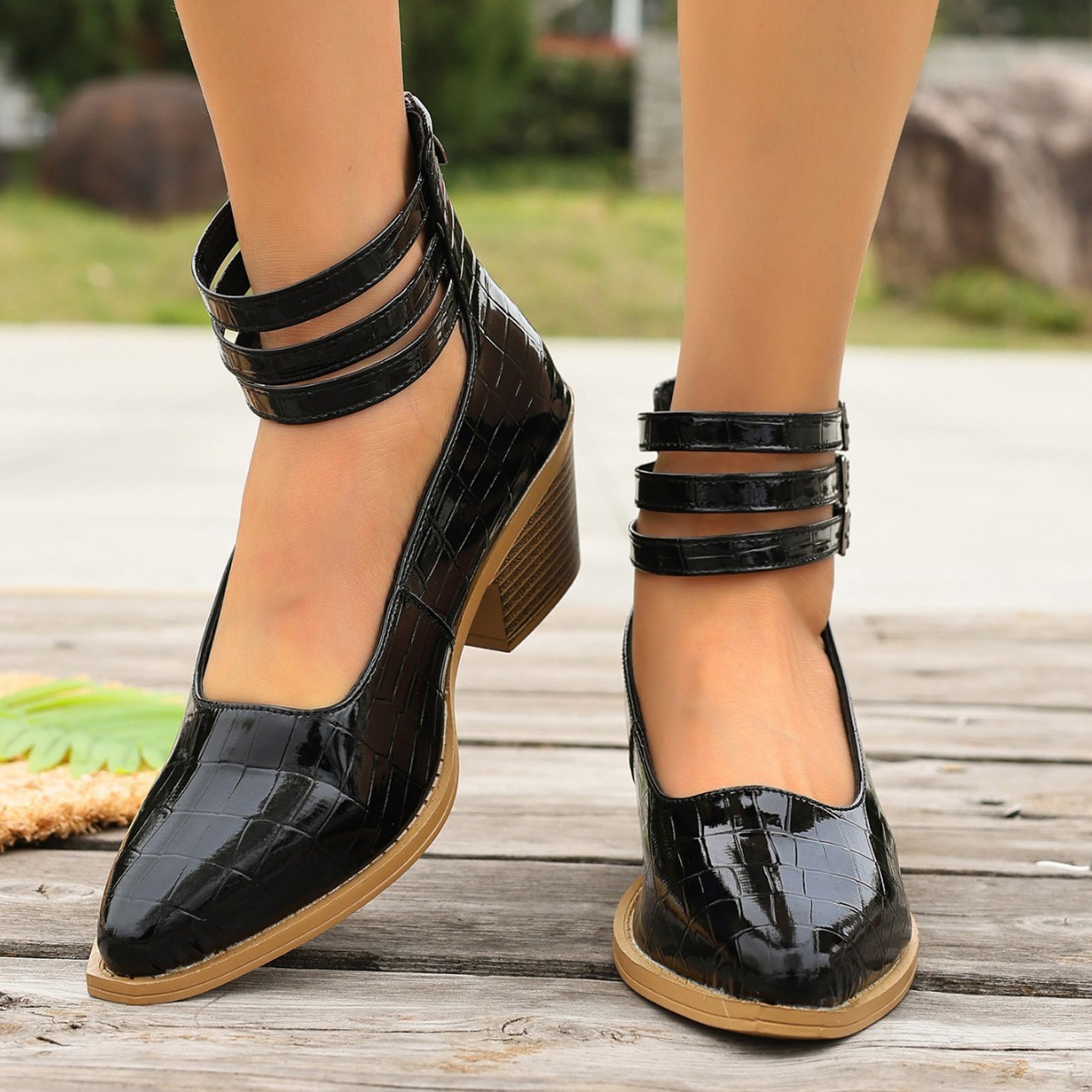 Women's Fashion Plus-Size Zipper High-Heel Pumps