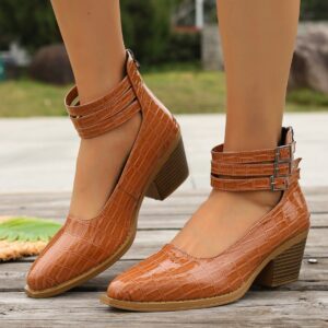 Women's Fashion Plus-Size Zipper High-Heel Pumps