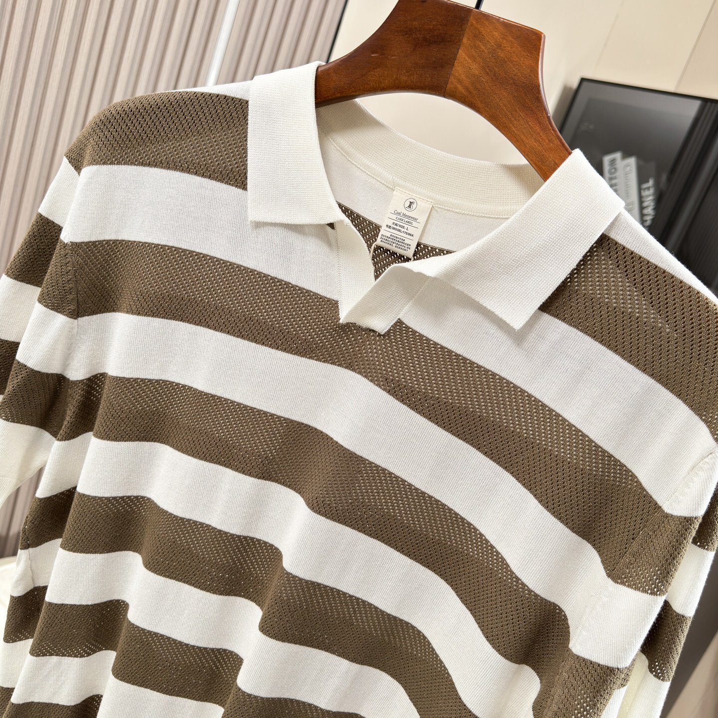 Summer Mens Light-Luxury Fashion Lapel Short-Sleeve Knitted Polo Shirt