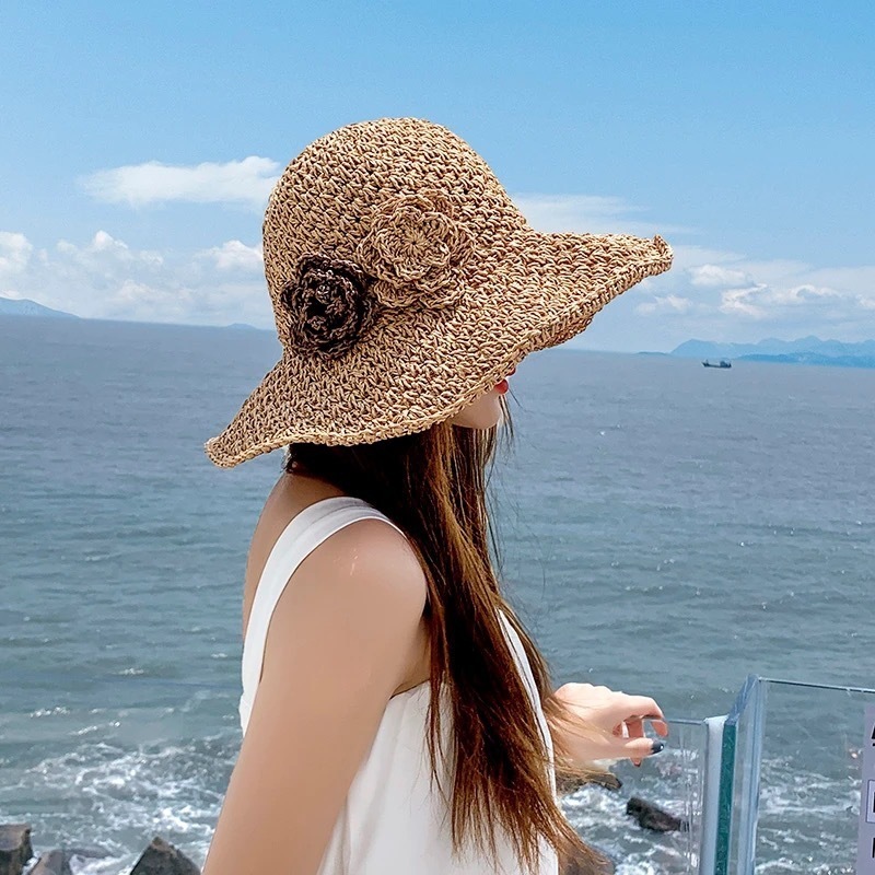 Lace Straw Sun Hat For Women