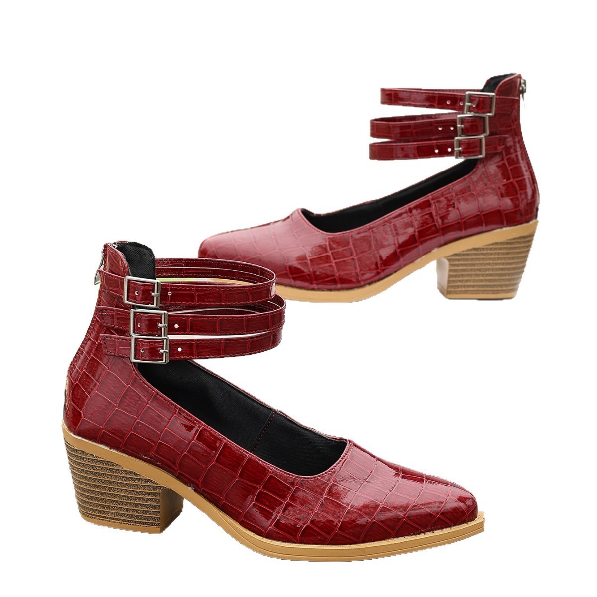 Women's Fashion Plus-Size Zipper High-Heel Pumps