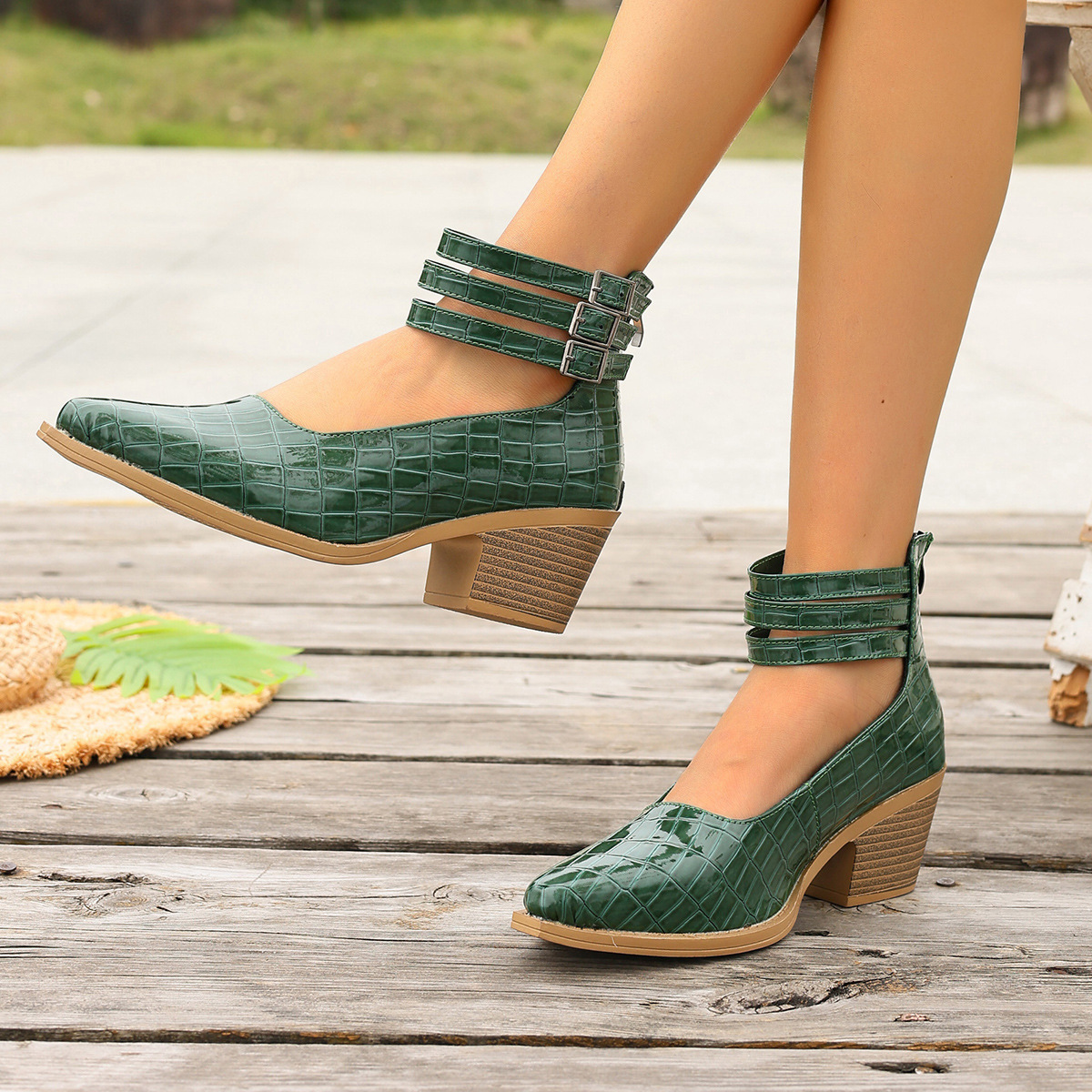 Women's Fashion Plus-Size Zipper High-Heel Pumps
