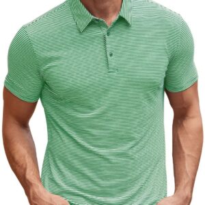 Contrast Color Striped Short Sleeve Men's Summer Loose Lapels